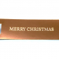 Preview: Embacollage Christmas tag green Merry Christmas copper, blind embossing, detail