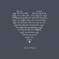 Preview: Painting on canvas white love poem, print bluegrey, front