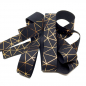 Preview: Gift ribbon, black, 25 mm, cotton, hotfoil printing copper, no wire edge