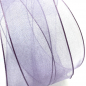 Preview: Gift ribbon transparent organza lilac, with woven edge