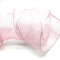 Preview: Geschenkband Organza transparent in rosa und Webkante