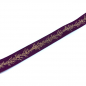 Preview: Gift ribbon, Winter Twig, rose purple with print glitter gold, 25 mm width, woven edge, detail