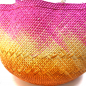 Preview: Guanabana Tote Canasto Bag S, Iraca, pink-orange-beige, detail