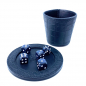 Preview: Hector Saxe LEATHER DICE CUP with base in black and dices