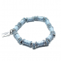 Preview: KMO, bracelet Swop, elasticated, silver powder, Snake light blue, front