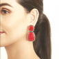 Preview: KMO Earstuds Gaelle Snakeskin leather coral, accent camelite gold, style