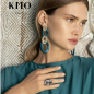 Preview: Kmo ring Hannah grau, silber mit facettiertem großem Kristall,style