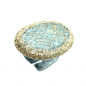 Preview: Kmo ring Nika, Snake lightblue  Glitter gold, side