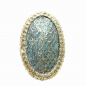 Preview: Kmo ring Nika, Snake lightblue  Glitter gold, top