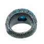 Preview: KMO Silver Ring with cabochon green and kamelite green, back