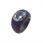 Preview: KMO Silver Ring with cabochon amethyst