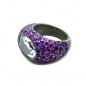 Preview: KMO Silver Ring with cabochon amethyst, flat