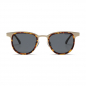 Preview: Komono Sunglasses Francis, Steel White Gold | Havanna, Lens solid smoke,t, side