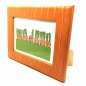 Preview: Frame square, leather, croco embossing, orange, side