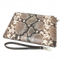 Preview: Nurage, Clutch pitone stampato nature, front,wrist strap