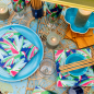 Preview: Paviot, Napkin, Colibri multicolored, beach party, tropical, detail