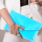 Preview: Sorbet Island, Velvet Envelope Bag, Clutch turquoise embroidery fluo pink Amore, style