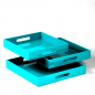 Preview: Tray, square, Outside paint Lacquer turquoise