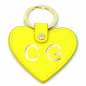 Preview: Trixi Gronau leather key fob Sunny yellow front, hotfoil stamping gold