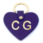 Preview: Trixi Gronau leather key fob Sunny purple front, hotfoil stamping gold