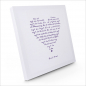 Preview: Painting on canvas white love poem, print purple, sideview