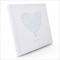 Preview: Painting on canvas white love poem, print turquoise, sideview