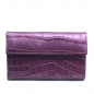 Preview: Purse Nina, Leather, Color glossy lglossy pink, croco embossing by Trixi Gronau, back