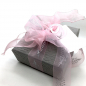 Preview: Gift Ribbon Frozen, width 38 mm, pink, glitter silver, style