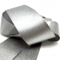 Preview: Geschenkband,  metallischer Glanz in silber, detail, 38 mm