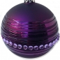 Preview: round Christmas decoration, purple,matt-gloss effects and gemstones.