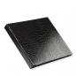 Preview: Fotoalbum Isa skivertex Croco schwarz 20 Seiten cremefarbener Karton mit Buchschrauben