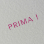 Preview: Grusskarte Prima, Druck pink, A6, Detail