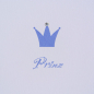 Preview: Trixi Gronau Prinz Babycard Swarovski Elements blue Color Offset Printing blau detail Crown