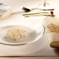 Preview: Paviot white napkin printed with gold letters, style