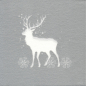 Preview: Paviot Servietten grey with white deer, style