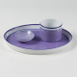 Preview: Dish plate, oval, cylindric dip bowl, bowl xs, two tone lilac, porcelain, Reichenbach
