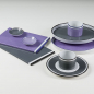 Preview: Porcelain board, oval tray, cylindrical vessel, xs small bowl, bread plate, lilac or gray, porcelain, Reichenbach