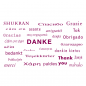 Preview: Trixi Gronau THANK YOU Card B6 multilingual Color Offset Printing aubergine, Detail