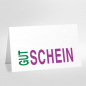 Preview: Vocher card, print aubergine, green