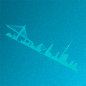 Preview: Birthday card turquoise Lasercut Skyline Hamburg Trixi Gronau, Detail view