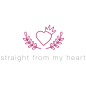 Preview: Trixi Gronau • STRAIGHT FROM MY HEART Glückwunschkarte,Farbe weiss Offsetdruck Motiv