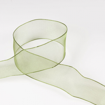 ribbon, 40mm, organza, green