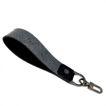 Atelier Clause, key fob Emily, lizard leather grey with grey edge colour