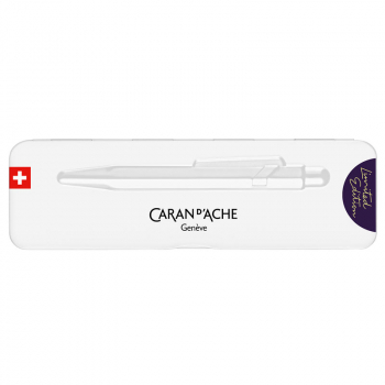 Caran d'Ache ballpoint pen, dark purple, slimbox front