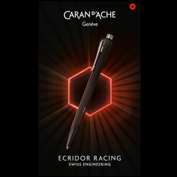 Caran d'Ache ballpoint, Ecridor Chevron Decor, Racer matte black, detail