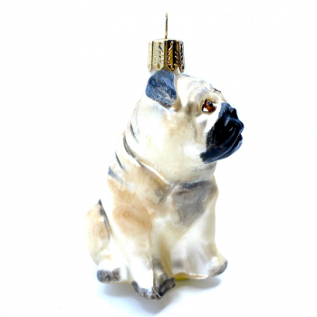 Christborn christmas decoration pug, beige, side