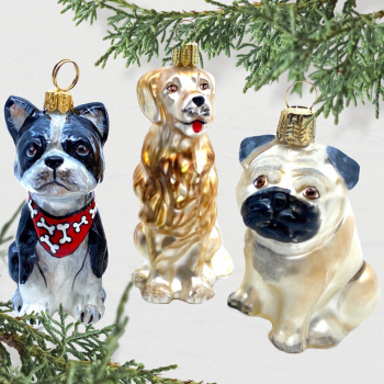 Christborn christmas decoration pug, beige, style