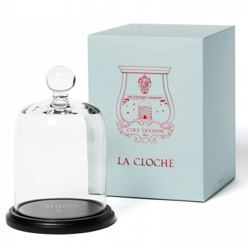 Cire Trudon glass bell La Cloche with wooden tray, Gift Box