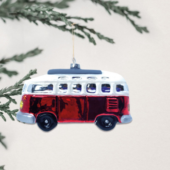 Christborn Chrismas bus in red and silver, style