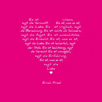 Painting on canvas white love poem, print pink, sideview